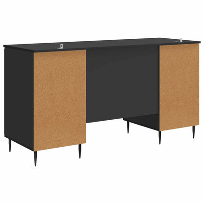 vidaXL Desk with Shelf Black 142.5 x 50 x 75 cm Engineered Wood