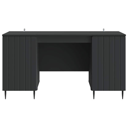 vidaXL Desk with Shelf Black 142.5 x 50 x 75 cm Engineered Wood