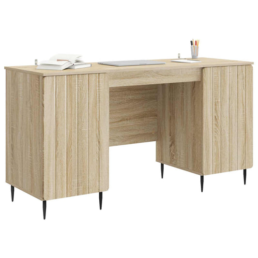 vidaXL Desk with Shelf Sonoma Oak 142.5 x 50 x 75 cm Engineered Wood