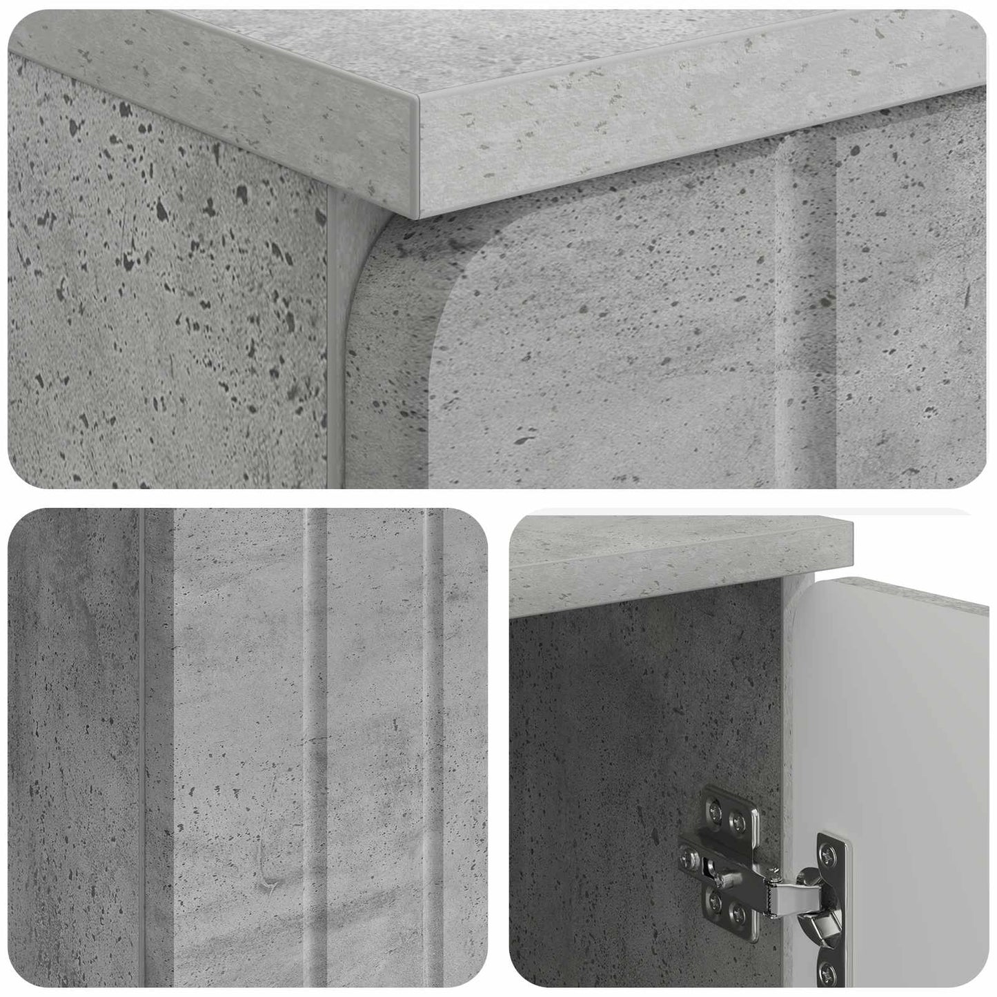 vidaXL Desk with Door Concrete Grey 142.5 x 50 x 75 cm Engineered Wood