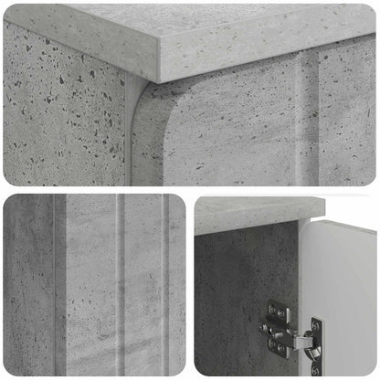 vidaXL Desk with Door Concrete Grey 142.5 x 50 x 75 cm Engineered Wood