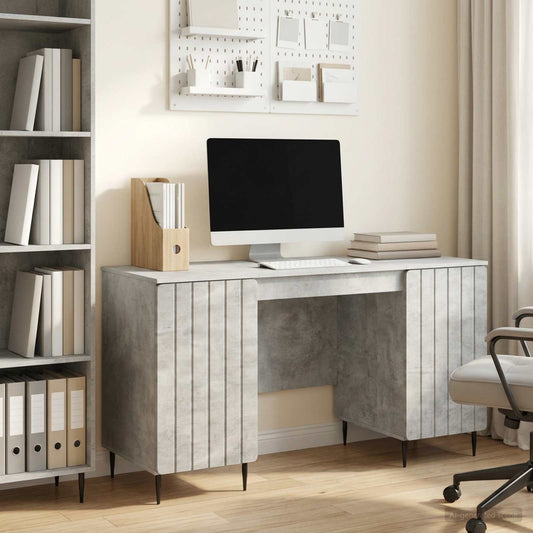 vidaXL Desk with Door Concrete Grey 142.5 x 50 x 75 cm Engineered Wood