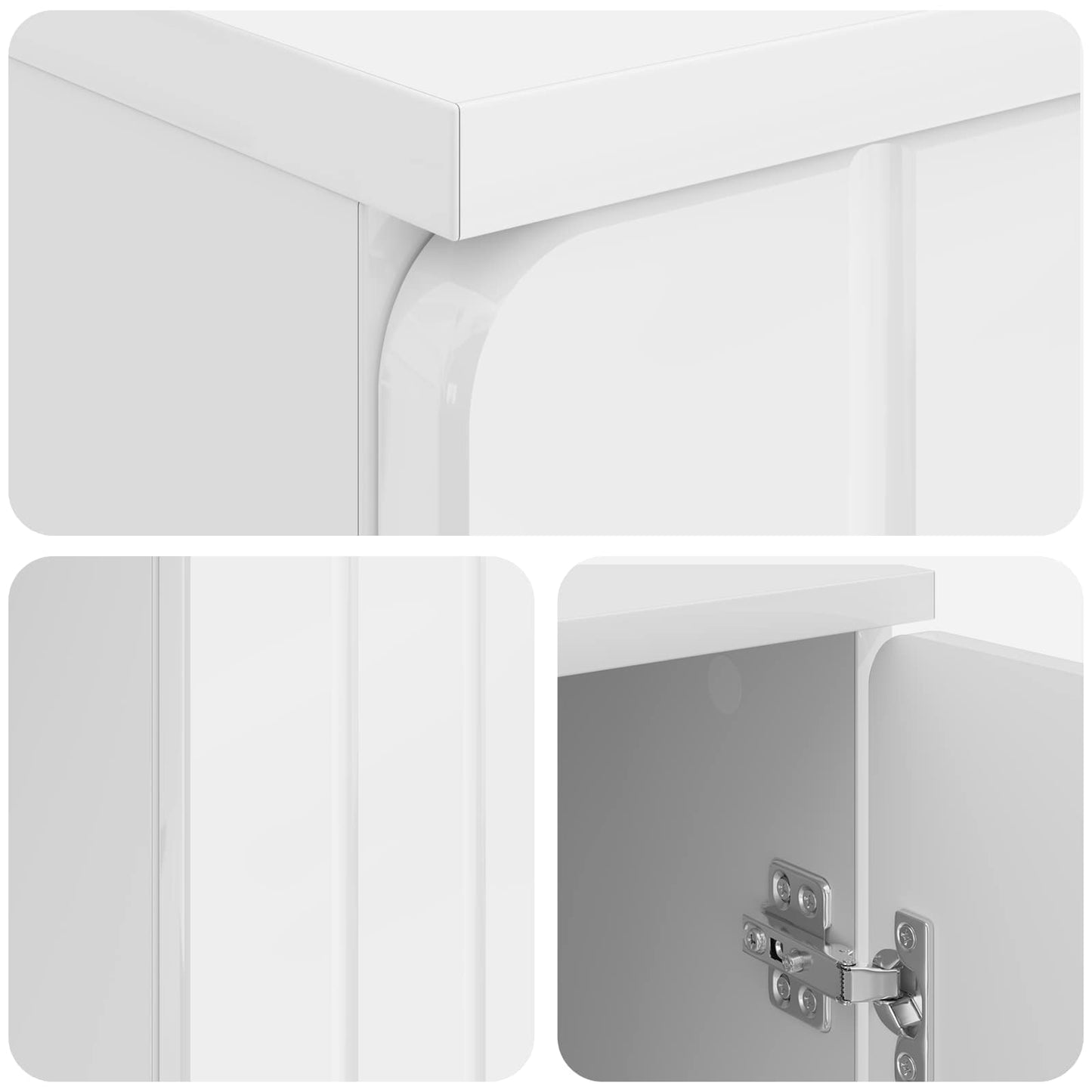 vidaXL Desk High Gloss White 142.5 x 50 x 75 cm Engineered Wood
