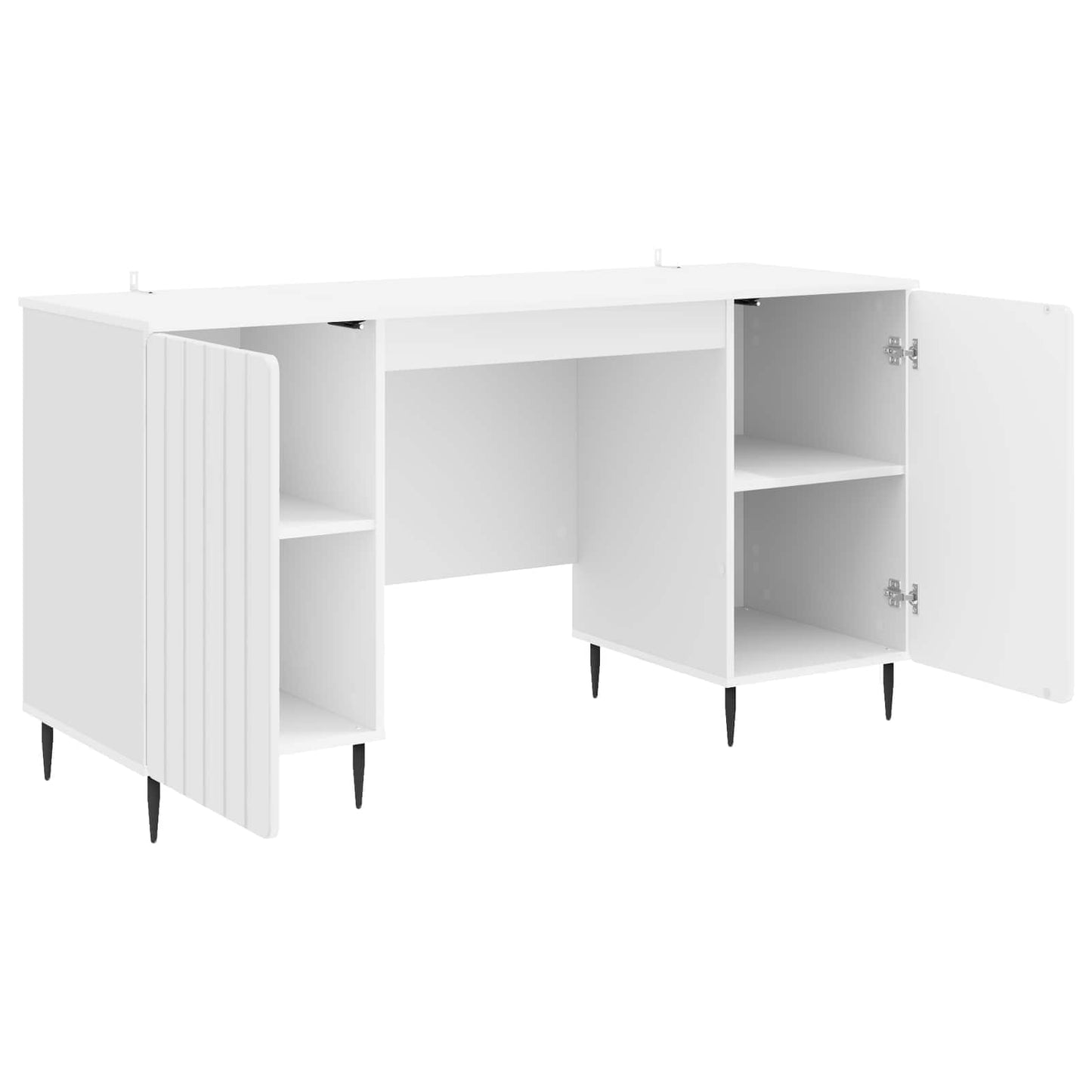 vidaXL Desk High Gloss White 142.5 x 50 x 75 cm Engineered Wood