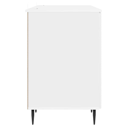 vidaXL Desk High Gloss White 142.5 x 50 x 75 cm Engineered Wood