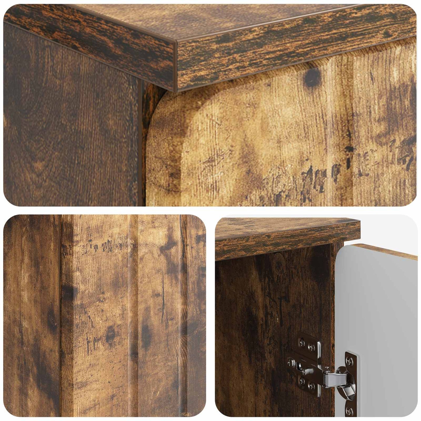 vidaXL Desk with Shelf Smoked Oak 142.5 x 50 x 75 cm Engineered Wood