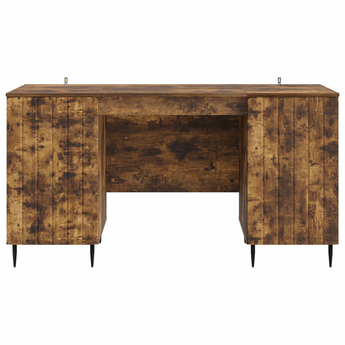 vidaXL Desk with Shelf Smoked Oak 142.5 x 50 x 75 cm Engineered Wood