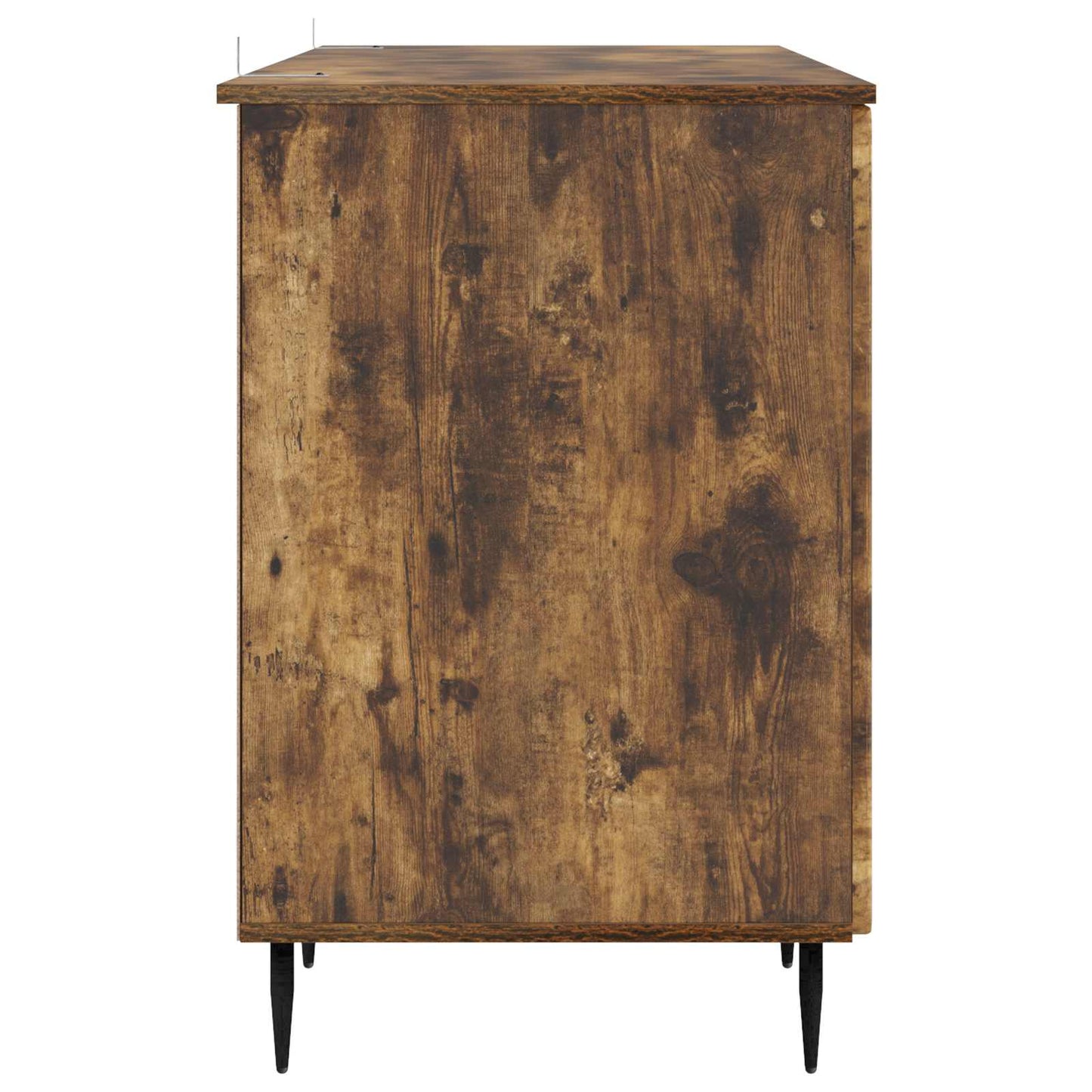 vidaXL Desk with Shelf Smoked Oak 142.5 x 50 x 75 cm Engineered Wood