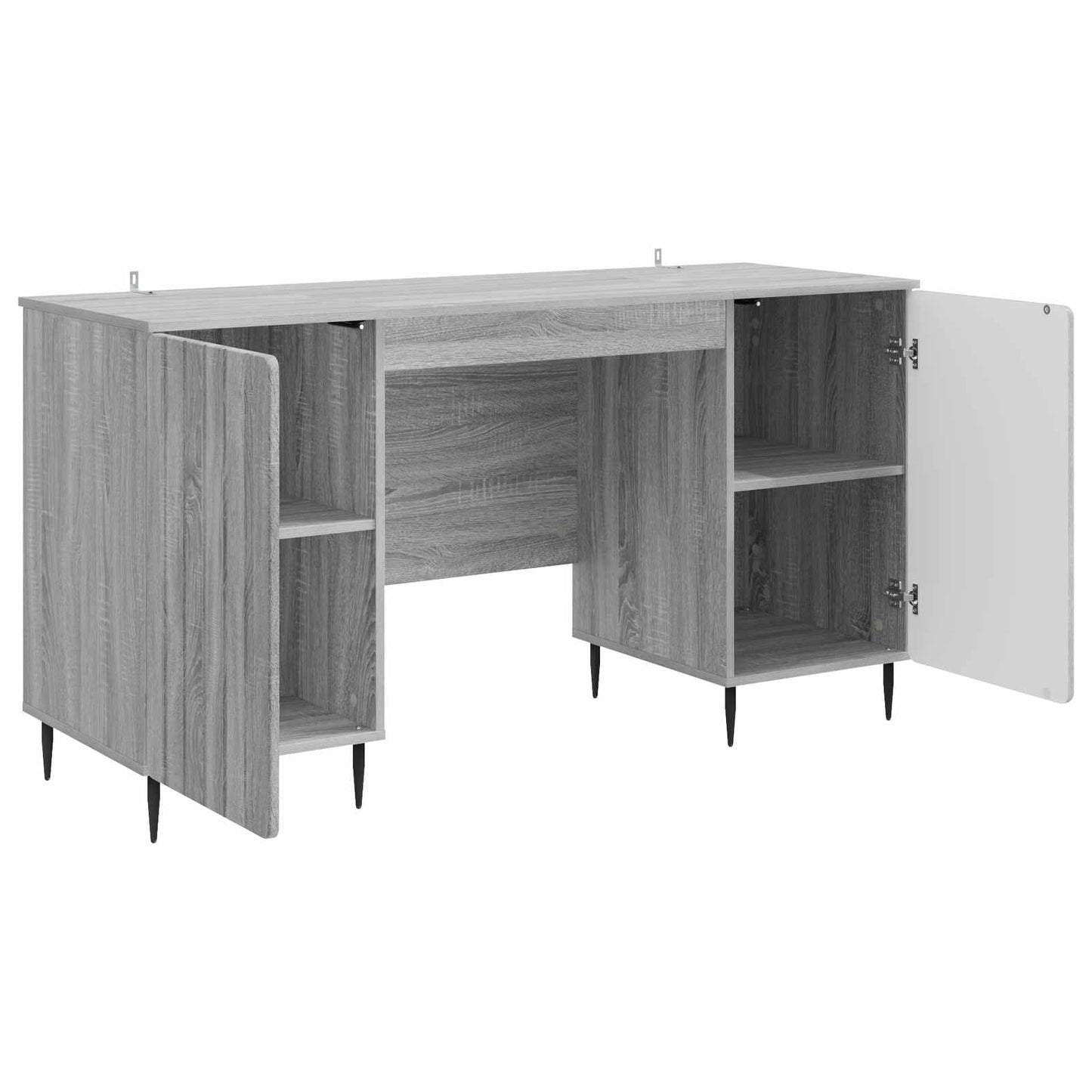 vidaXL Desk with Shelf Grey Sonoma 142.5 x 50 x 75 cm Engineered Wood
