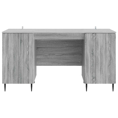 vidaXL Desk with Shelf Grey Sonoma 142.5 x 50 x 75 cm Engineered Wood
