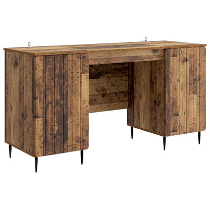 vidaXL Desk with Shelf Old Wood 142.5 x 50 x 75 cm Engineered Wood