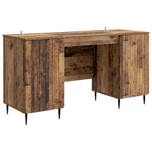 vidaXL Desk with Shelf Old Wood 142.5 x 50 x 75 cm Engineered Wood
