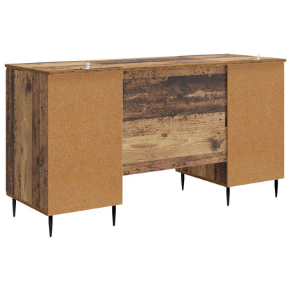 vidaXL Desk with Shelf Old Wood 142.5 x 50 x 75 cm Engineered Wood