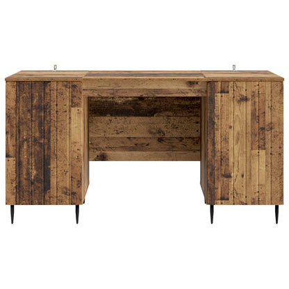 vidaXL Desk with Shelf Old Wood 142.5 x 50 x 75 cm Engineered Wood