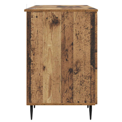 vidaXL Desk with Shelf Old Wood 142.5 x 50 x 75 cm Engineered Wood
