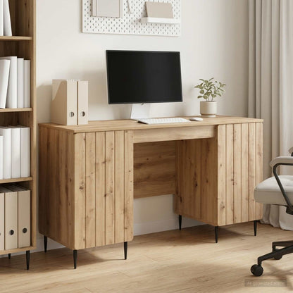 vidaXL Desk Artisan Oak Engineered Wood 142.5 x 50 x 75 cm