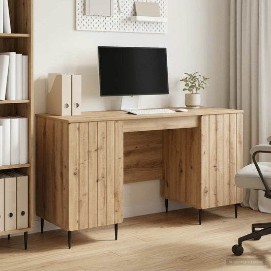 vidaXL Desk Artisan Oak Engineered Wood 142.5 x 50 x 75 cm