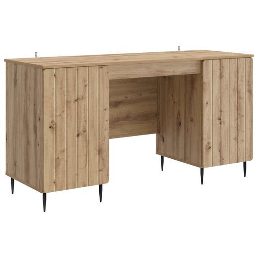 vidaXL Desk with Shelf Artisan Oak 142.5 x 50 x 75 cm Engineered Wood
