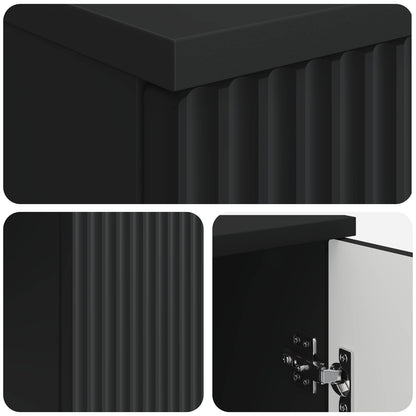 vidaXL Desk with Shelf Black 142.5 x 50 x 75 cm Engineered Wood