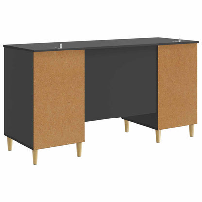 vidaXL Desk with Shelf Black 142.5 x 50 x 75 cm Engineered Wood