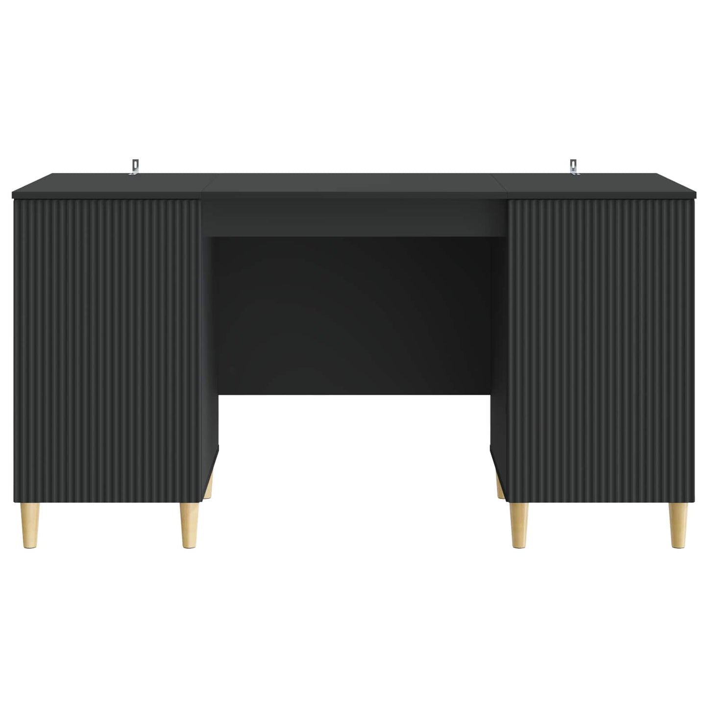vidaXL Desk with Shelf Black 142.5 x 50 x 75 cm Engineered Wood