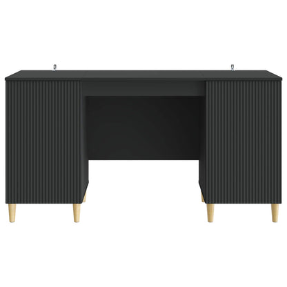 vidaXL Desk with Shelf Black 142.5 x 50 x 75 cm Engineered Wood