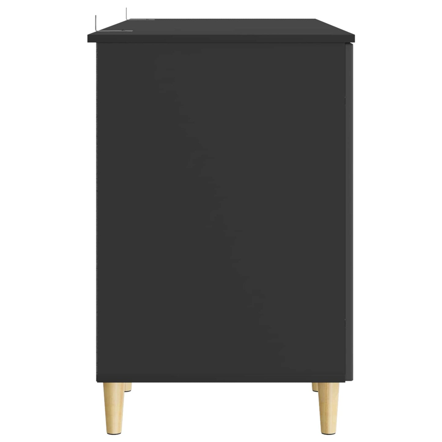 vidaXL Desk with Shelf Black 142.5 x 50 x 75 cm Engineered Wood