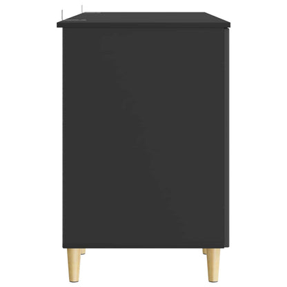 vidaXL Desk with Shelf Black 142.5 x 50 x 75 cm Engineered Wood