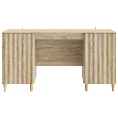 vidaXL Desk with Shelf Sonoma Oak 142.5 x 50 x 75 cm Engineered Wood