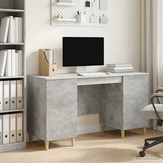 vidaXL Desk with Door Concrete Grey 142.5 x 50 x 75 cm Engineered Wood