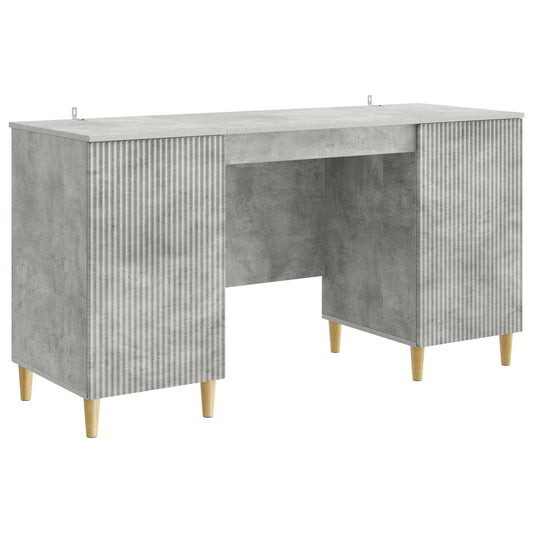 vidaXL Desk with Door Concrete Grey 142.5 x 50 x 75 cm Engineered Wood