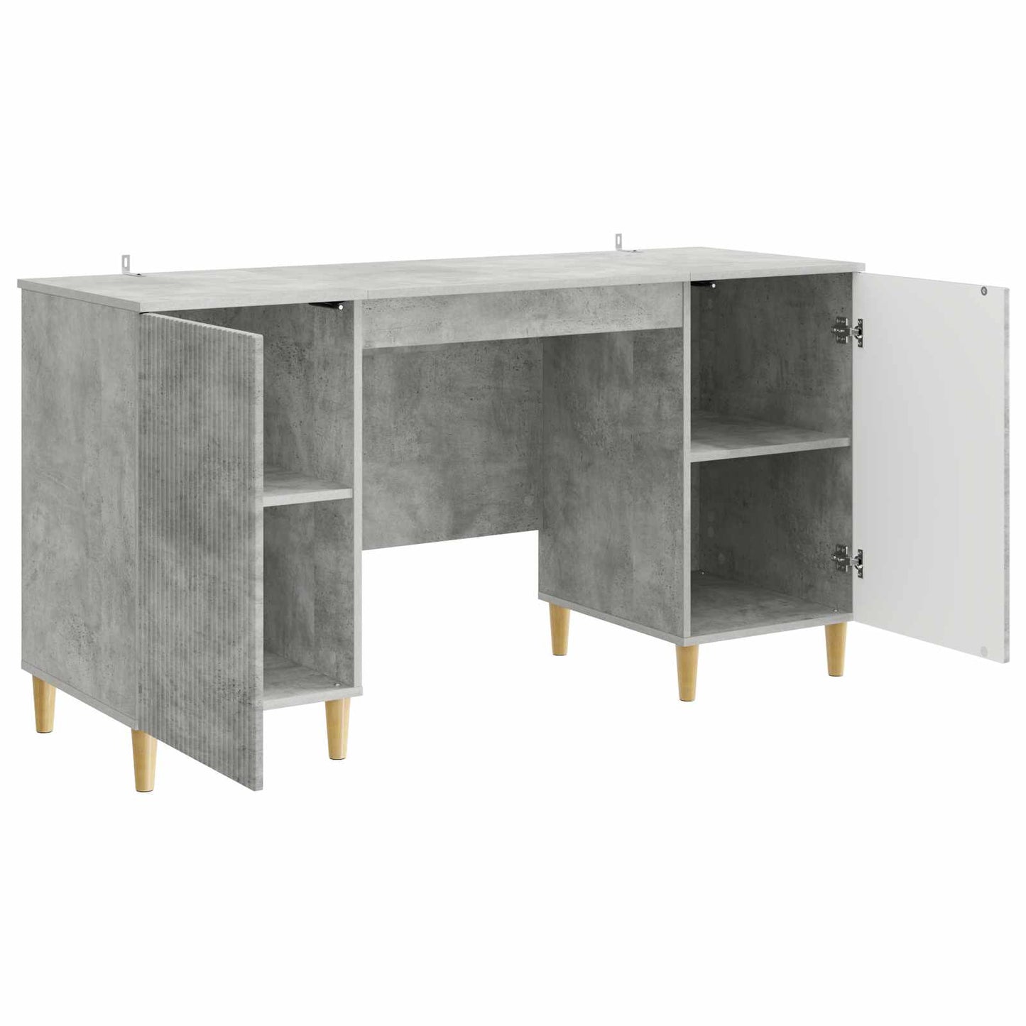 vidaXL Desk with Door Concrete Grey 142.5 x 50 x 75 cm Engineered Wood