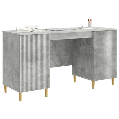 vidaXL Desk with Door Concrete Grey 142.5 x 50 x 75 cm Engineered Wood