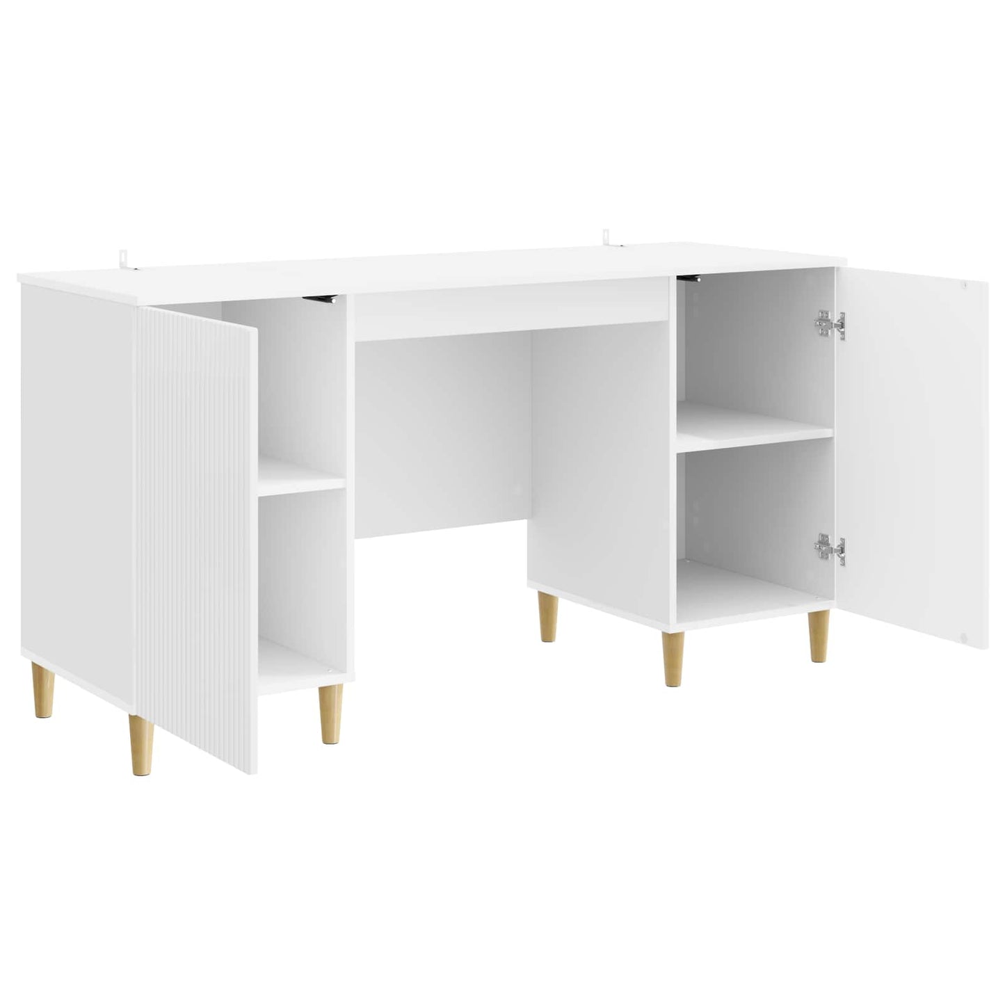 vidaXL Desk High Gloss White 142.5 x 50 x 75 cm Engineered Wood