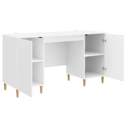 vidaXL Desk High Gloss White 142.5 x 50 x 75 cm Engineered Wood