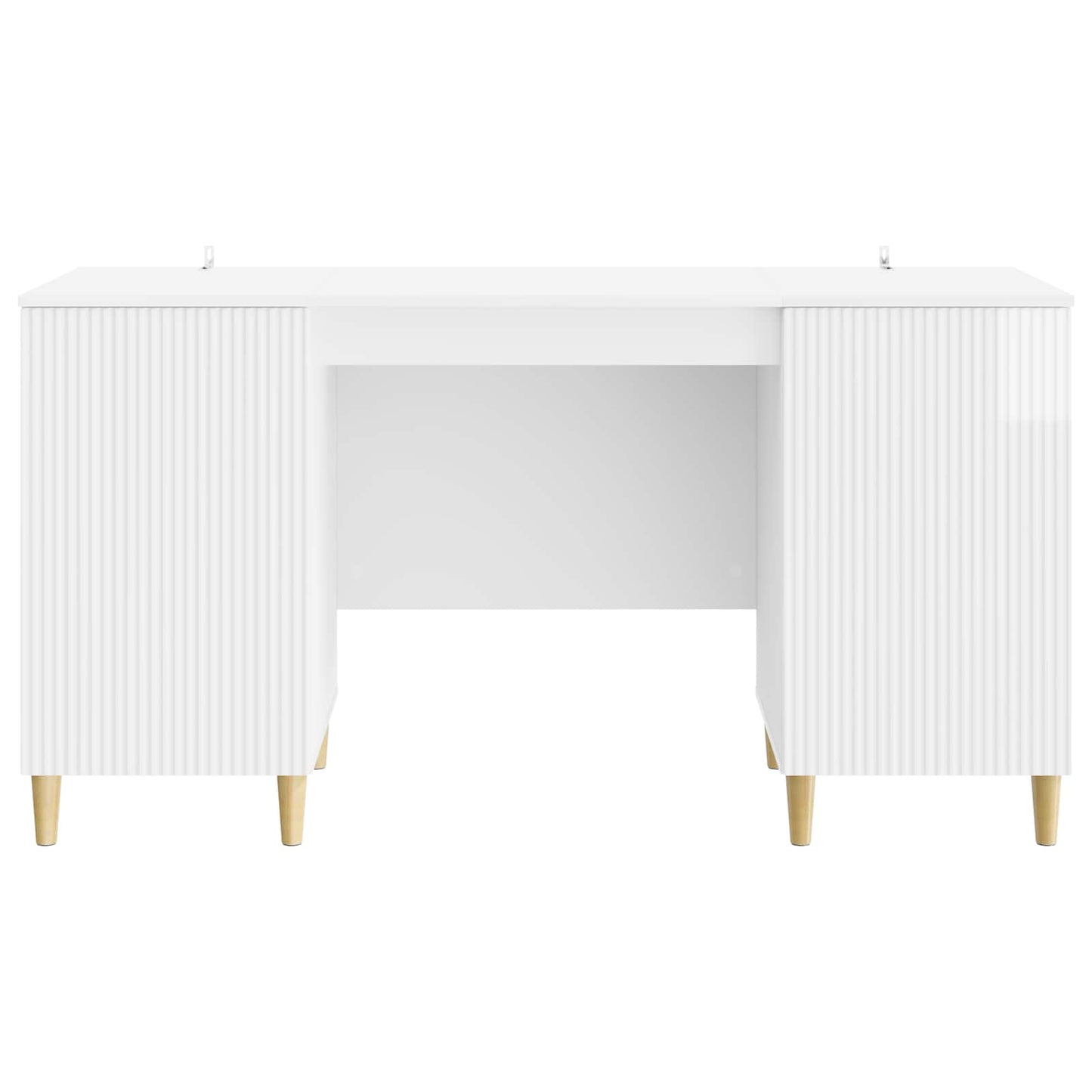 vidaXL Desk High Gloss White 142.5 x 50 x 75 cm Engineered Wood