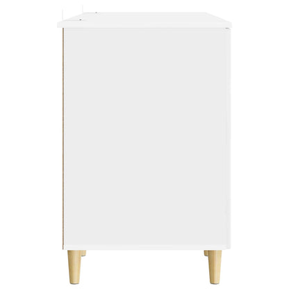 vidaXL Desk High Gloss White 142.5 x 50 x 75 cm Engineered Wood