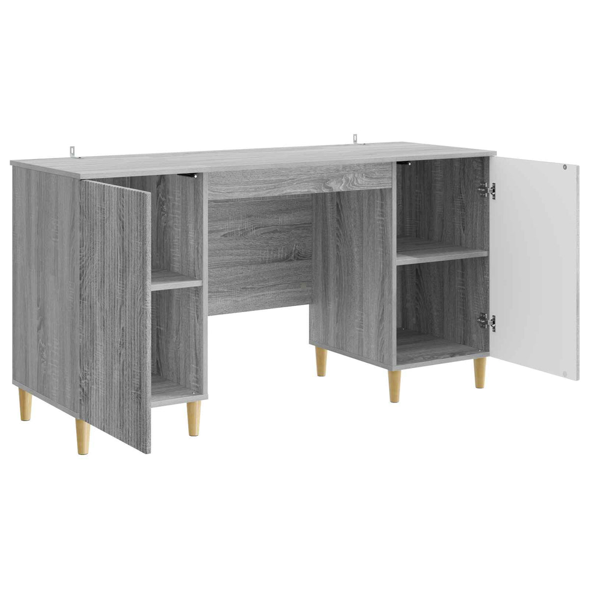 vidaXL Desk with Shelf Grey Sonoma 142.5 x 50 x 75 cm Engineered Wood