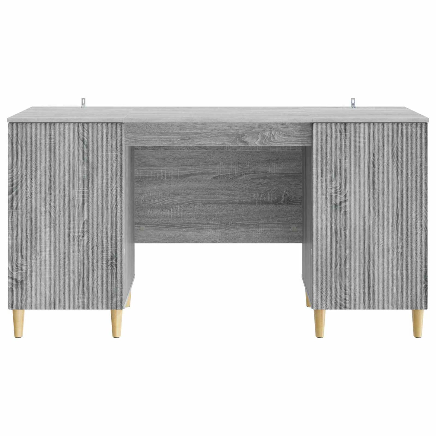 vidaXL Desk with Shelf Grey Sonoma 142.5 x 50 x 75 cm Engineered Wood