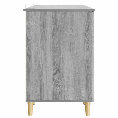 vidaXL Desk with Shelf Grey Sonoma 142.5 x 50 x 75 cm Engineered Wood