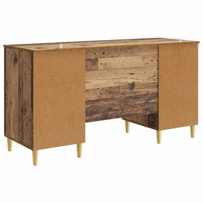 vidaXL Desk with Shelf Old Wood 142.5 x 50 x 75 cm Engineered Wood