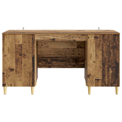 vidaXL Desk with Shelf Old Wood 142.5 x 50 x 75 cm Engineered Wood