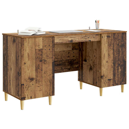 vidaXL Desk with Shelf Old Wood 142.5 x 50 x 75 cm Engineered Wood