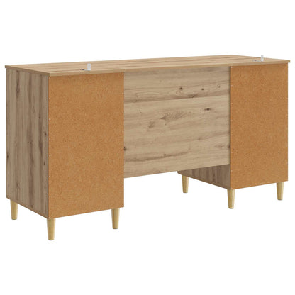 vidaXL Desk with Shelf Artisan Oak 142.5 x 50 x 75 cm Engineered Wood