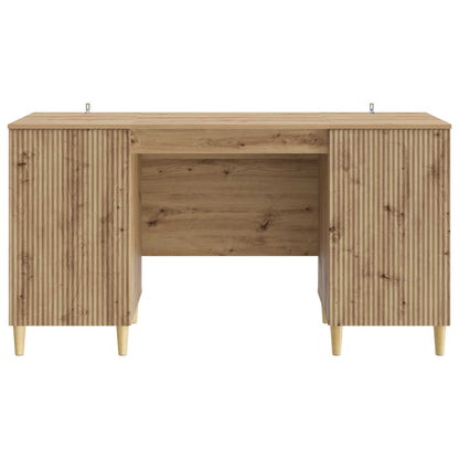 vidaXL Desk with Shelf Artisan Oak 142.5 x 50 x 75 cm Engineered Wood