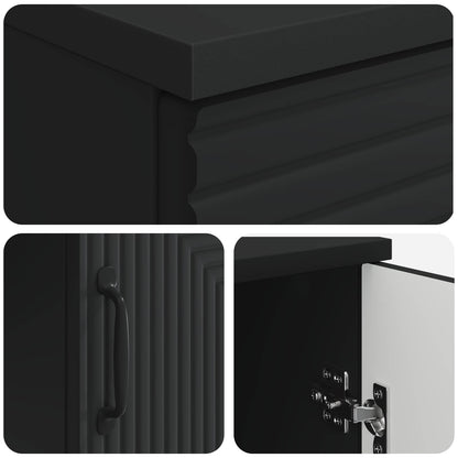 vidaXL Desk with Shelf Black 142.5 x 50 x 75 cm Engineered Wood