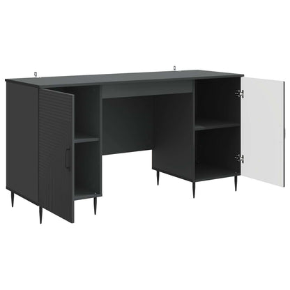 vidaXL Desk with Shelf Black 142.5 x 50 x 75 cm Engineered Wood