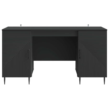vidaXL Desk with Shelf Black 142.5 x 50 x 75 cm Engineered Wood