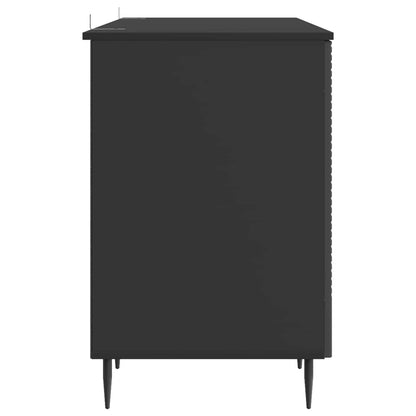vidaXL Desk with Shelf Black 142.5 x 50 x 75 cm Engineered Wood