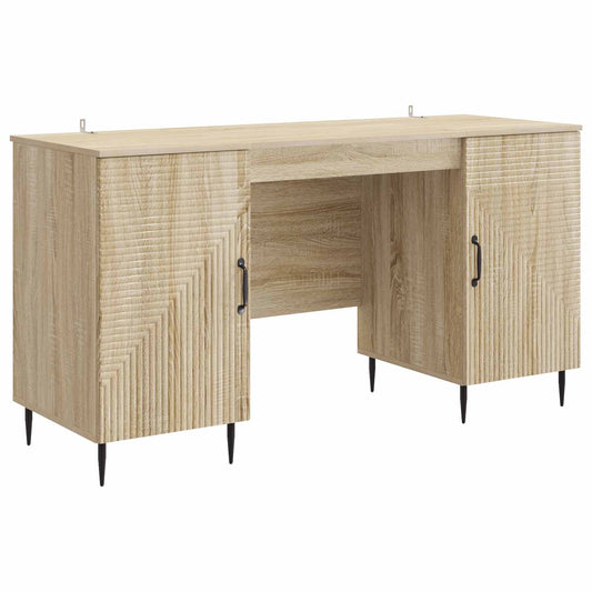 vidaXL Desk with Shelf Sonoma Oak 142.5 x 50 x 75 cm Engineered Wood